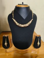 Handmade Dokra Hasuli Necklace Earrings Set - Tribal Brass Jewelry - Image 2