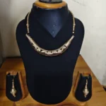 Handmade Dokra Hasuli Necklace Earrings Set - Tribal Brass Jewelry