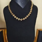Handcrafted Dokra Brass Gold Beads & Metal Chain Necklace With Earring