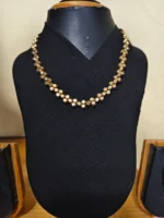 Handcrafted Dokra Brass Gold Beads & Metal Chain Necklace With Earring