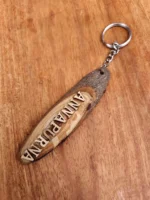Handmade Wooden Key Ring Surname Name