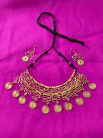 Brass Metal Necklace Spiral Design Set For Women Girls