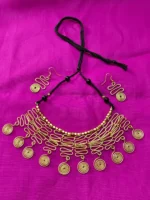 Brass Metal Necklace Spiral Design Set For Women Girls - Image 4