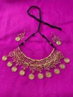 Brass Metal Necklace Spiral Design Set For Women Girls - Image 3