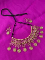 Brass Metal Necklace Spiral Design Set For Women Girls - Image 5