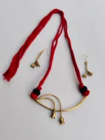 Handcrafted Dokra Flower bud Brass Necklace - With Matching Earrings