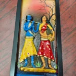Multicolored Radha Krishna Art Wall Hanging | Wall Art Sculpture