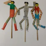 Palm leaf Dolls Sepoy Puppet Set –  Folk Art Toy (Set of 3)