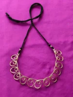 Handcrafted Brass Spiral Necklace Set with Adjustable - Image 5