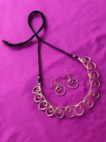 Handcrafted Brass Spiral Necklace Set with Adjustable - Image 4