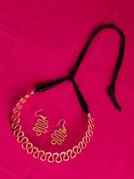 Wavy Pattern Brass Necklace Set (Necklace + Earrings) - Image 3