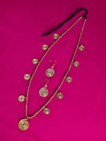 Handmade Long Brass Spiral Necklace & Earrings Set for Women - Image 2