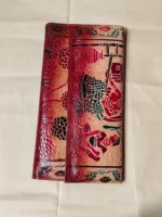 Handicraft Leather Purse Figure motif red maroon color - Image 2