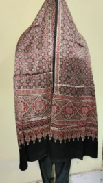 Ajrakh modal silk hand block printed Stole - Image 4