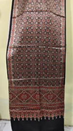 Ajrakh modal silk hand block printed Stole - Image 2