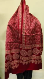 Ajrakh Block Printed Modal Silk Stole - Image 4
