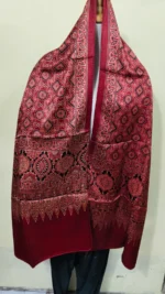 Ajrakh Stole Modal Silk (Deep Red Maroon colour) - Image 4