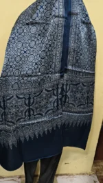 Ajrakh Modal Silk Stole (Navy Blue) - Image 2