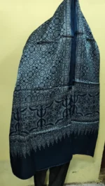 Ajrakh Modal Silk Stole (Navy Blue) - Image 3
