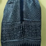 Ajrakh Modal Silk Stole (Navy Blue)