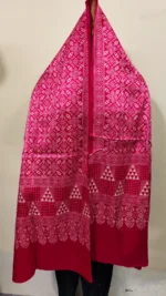 Ajrakh Modal Silk Stole Hand block Pink color - Image 4