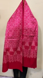 Ajrakh Modal Silk Stole Hand block Pink color