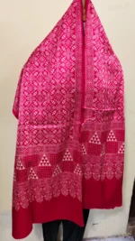 Ajrakh Modal Silk Stole Hand block Pink color - Image 5