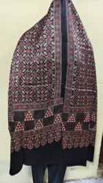 Black Modal Silk Ajrakh Printed Stole Black - Image 3