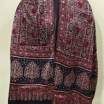 Ajrakh Modal Silk Stole – Handcrafted Elegance Black