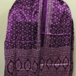 Ajrakh Mashru Modal Silk Stole – Purple