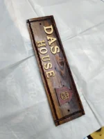 Wooden Carved Surname Name Plate (DAS) HOUSE - Image 2