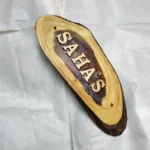 Wooden Carved Surname Name Plate (SAHA,S) HOME