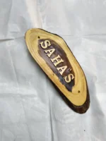 Wooden Carved Surname Name Plate (SAHA,S) HOME
