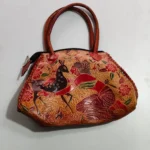 Pure Leather purse bag Handmade Figure Motif (boat)