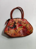 Pure Leather purse bag Handmade Figure Motif (boat)