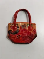 Pure Leather purse bag Handmade Figure Motif