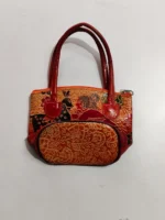 Pure Leather purse bag Handmade Figure Motif - Image 5