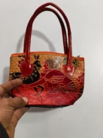 Pure Leather purse bag Handmade Figure Motif - Image 4