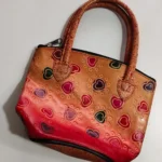 Pure Leather purse bag Handmade - There is a design of love.