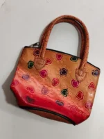 Pure Leather purse bag Handmade - There is a design of love.