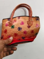 Pure Leather purse bag Handmade - There is a design of love. - Image 3