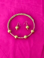Dokra Brass Balls Necklace Set with Matching Earrings