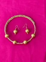 Dokra Brass Balls Necklace Set with Matching Earrings - Image 3