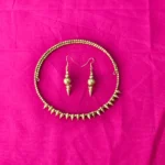 Brass Bullet Necklace Set with Matching Earrings