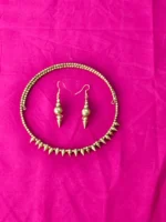 Brass Bullet Necklace Set with Matching Earrings - Image 4