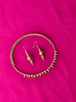Brass Bullet Necklace Set with Matching Earrings - Image 3