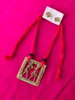 Dokra Brass Village Couple Necklace Set – Square Motif Design - Image 4