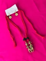 Dokra Brass Tribal Doll Motif Necklace Set - Image 3