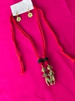 Dokra Brass Tribal Doll Motif Necklace Set - Image 4
