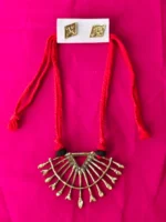 Dokra Brass Tribal Necklace Set – Arrow Motif Design